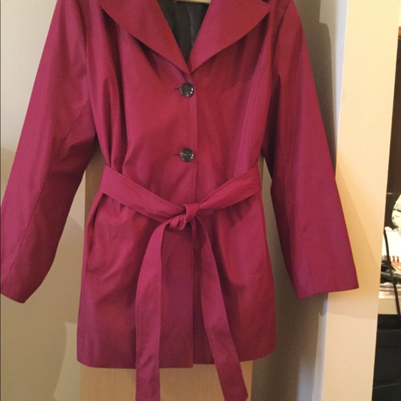 calvin klein burgundy coat